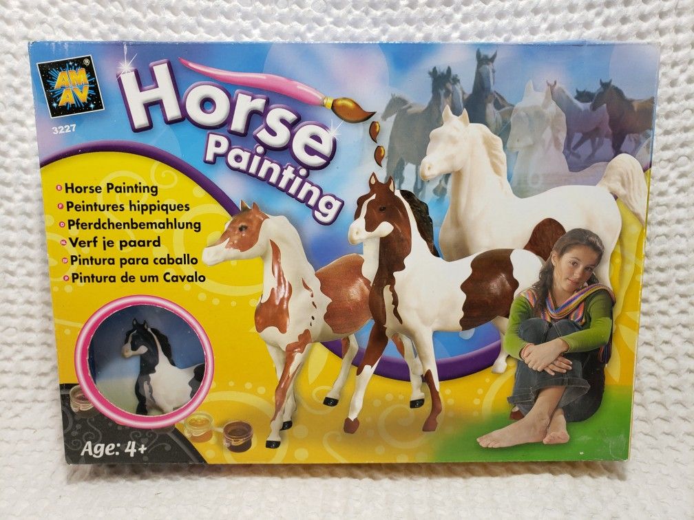 Horse painting kit from hobby lobby. Comes with 3 horses paints paint brush