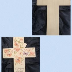 Wooden Cross, Religious Candle Holder