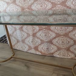 Vintage Table With Glass Top