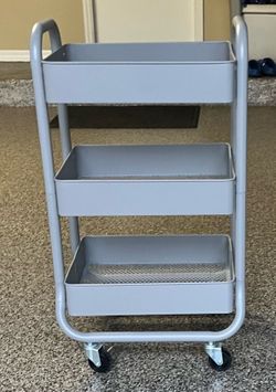 Three tier metal utility cart