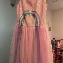Girls Size 14 Colorful / Rainbow Sequin Dress