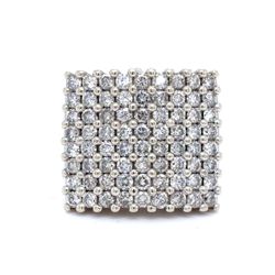 10Kt White Gold Diamond Square Ring 18.50g 2.9CTW Size 7.5 1718