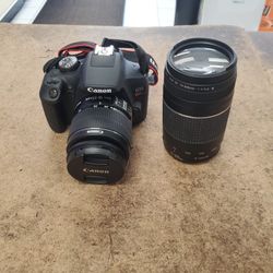 Canon EOS Rebel T7 W/ 18-55 & 75-300mm Camera