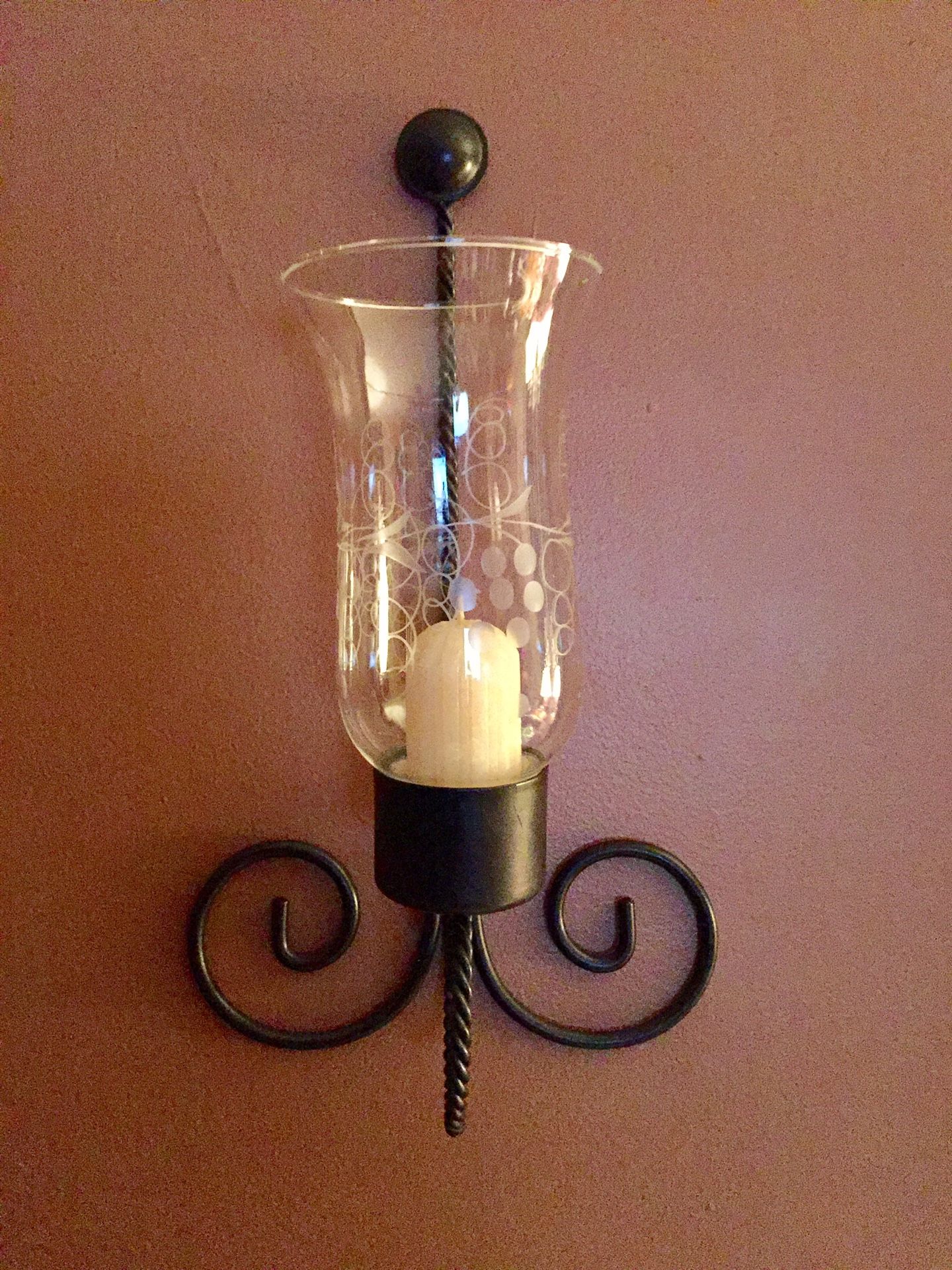 Wrought Iron Wall Hanging Candle Sconce