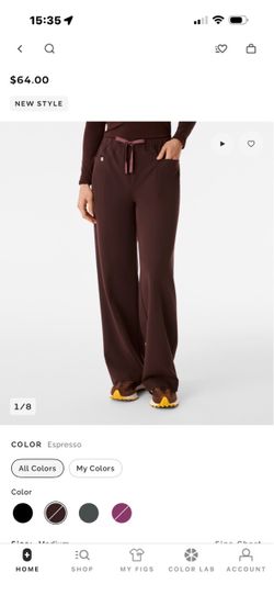 Figs Espresso scrub pants