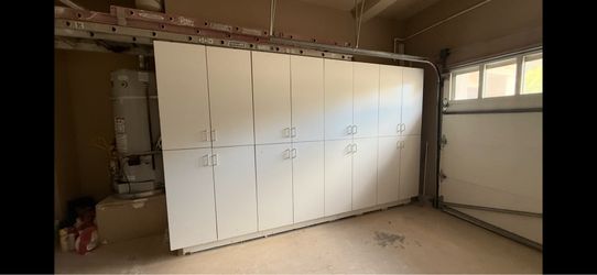 **. FREE white cabinets in garage *FREE