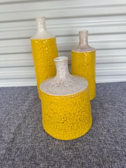 3 Pc Yellow home decor - Model home decor