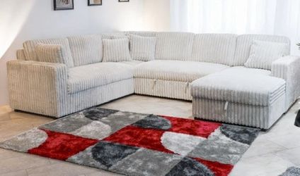 Bliss Tux Loveseat Chaise Sectional – Mist Gray (Brand New, Still in Box)