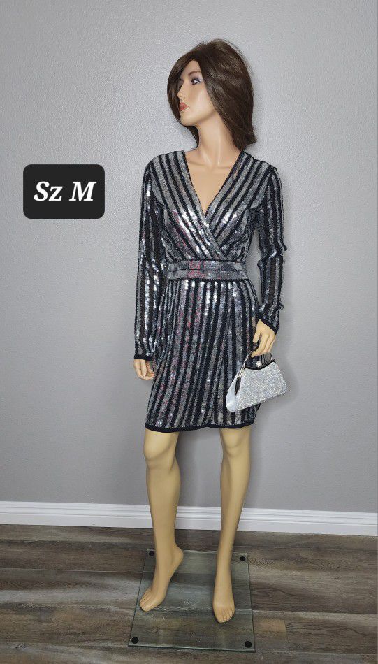 Silver Sequin Dress Size Medium 