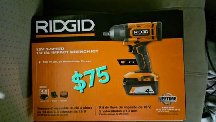 RIDGID 18V 3-Speed 1/2 in. Impact Wrench Kit