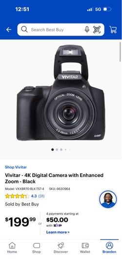 Vivitar 4K Digital Camera with Optical Zoom