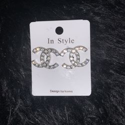 Silver Diamond Fashion Earrings Studs 