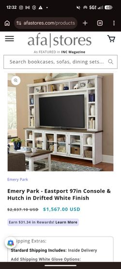 Aspenhome Eastport 97" Console & Hutch