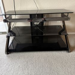 Glass and Metal TV Stand