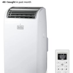 BLACK+DECKER Smart Portable Air Conditioner, 12,000 BTU for Rooms up to 550 Sq. Ft., Smart Portable AC with Follow Me Remote and Window Kit, BPACT12WT