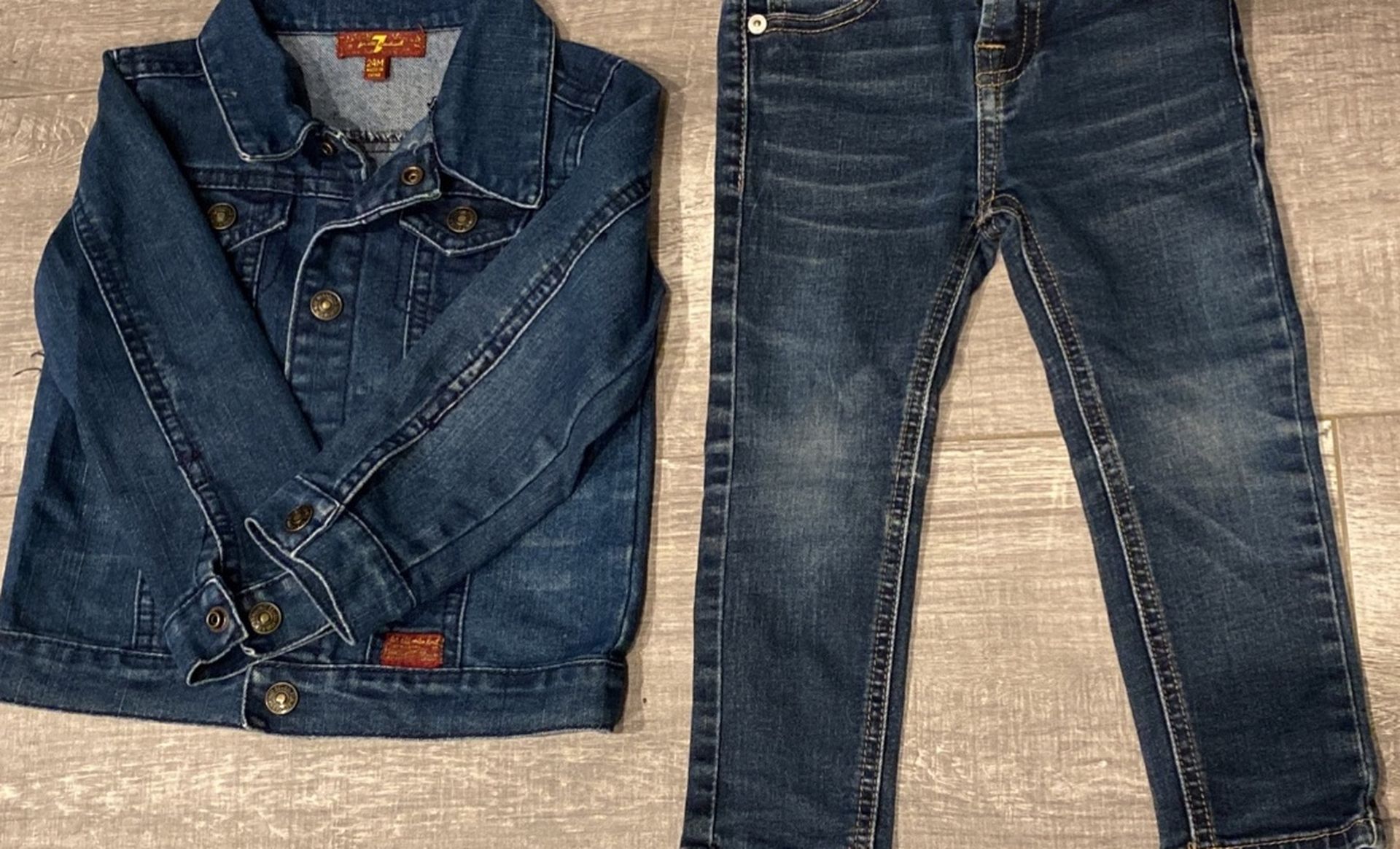 2 Piece -7 Jeans - Size 24 Month Or 2T