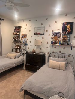 Twin metal black bed frames from West elm