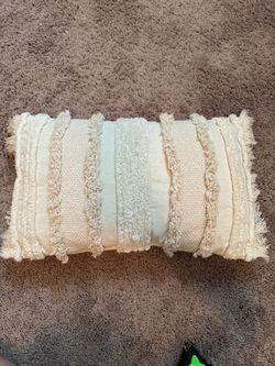 Boho Fringe Lumbar Throw Pillow