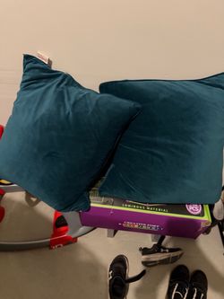 Teal down pillows set of 2