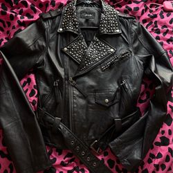 Miss me black leather jacket