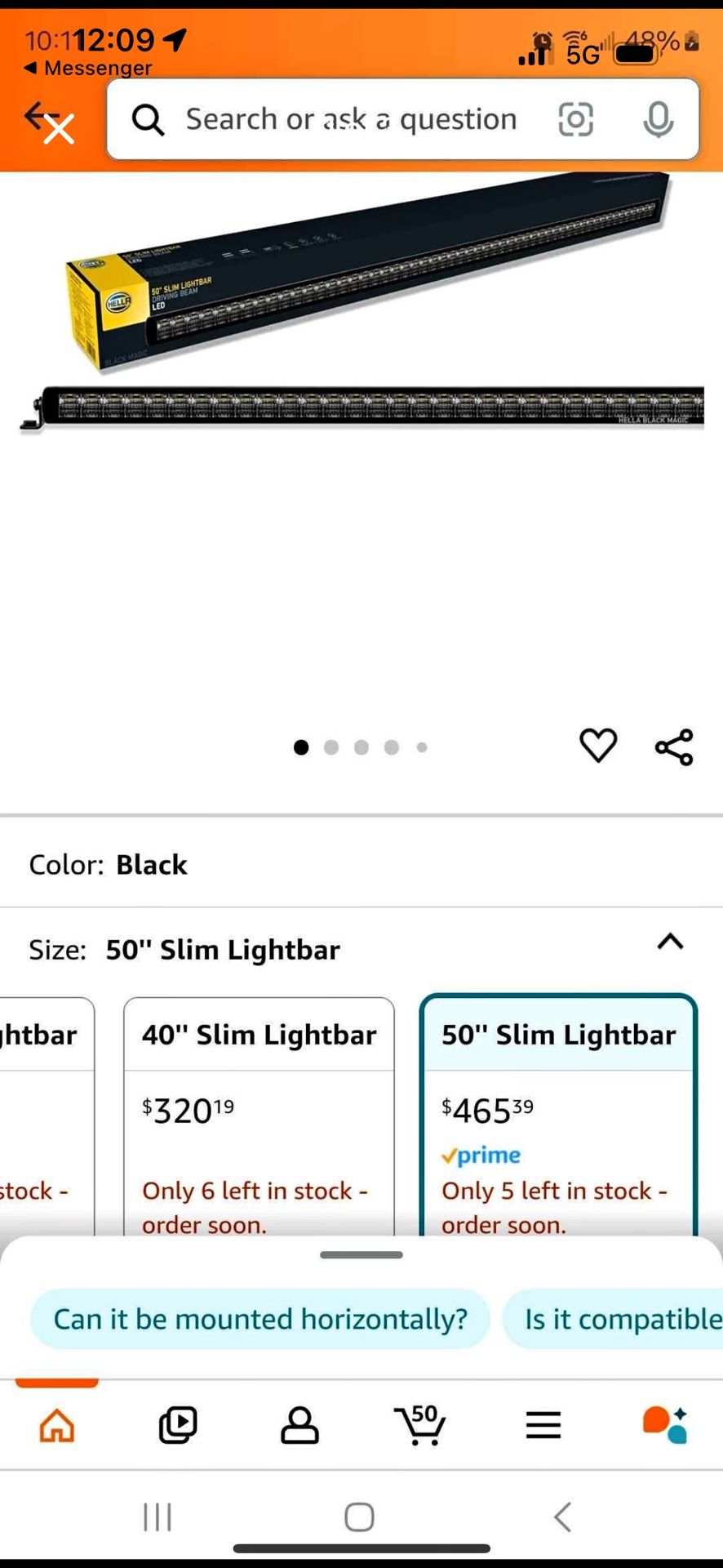 led bar hella slim 50”