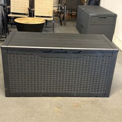 🔥100 Gal. Black Resin Deck Box Indoor Outdoor Lockable Storage Container(Black)  💰80$