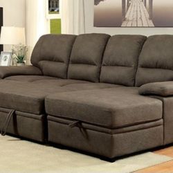 Brand New Brown Sectional Sofa Storage Sleeper 
