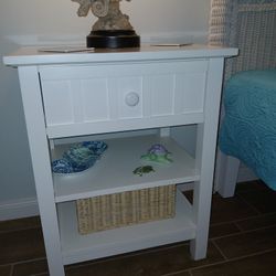 Crate And Barrel Bedside Table Nightstand White Coastal