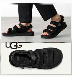 Ugg Sandals Men's Size 9 women size 10 Stratus Black Strappy Water Summer Shoes 1153078 brand new without box 