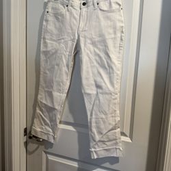 Women’s Riders by Lee White Denim ankle cropped pants size 10