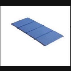 ECR4Kids Everyday Folding Rest Mat, 4-Section, 1in, Sleeping Pad, Blue/Grey, 2 pack