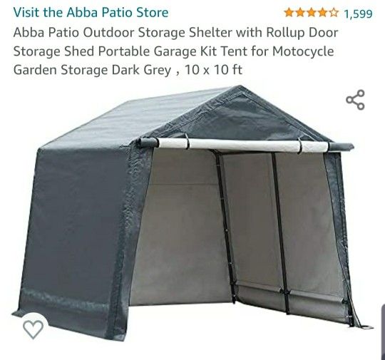 ABBA Patio Storage Shelter 10x10 With Door Rollup