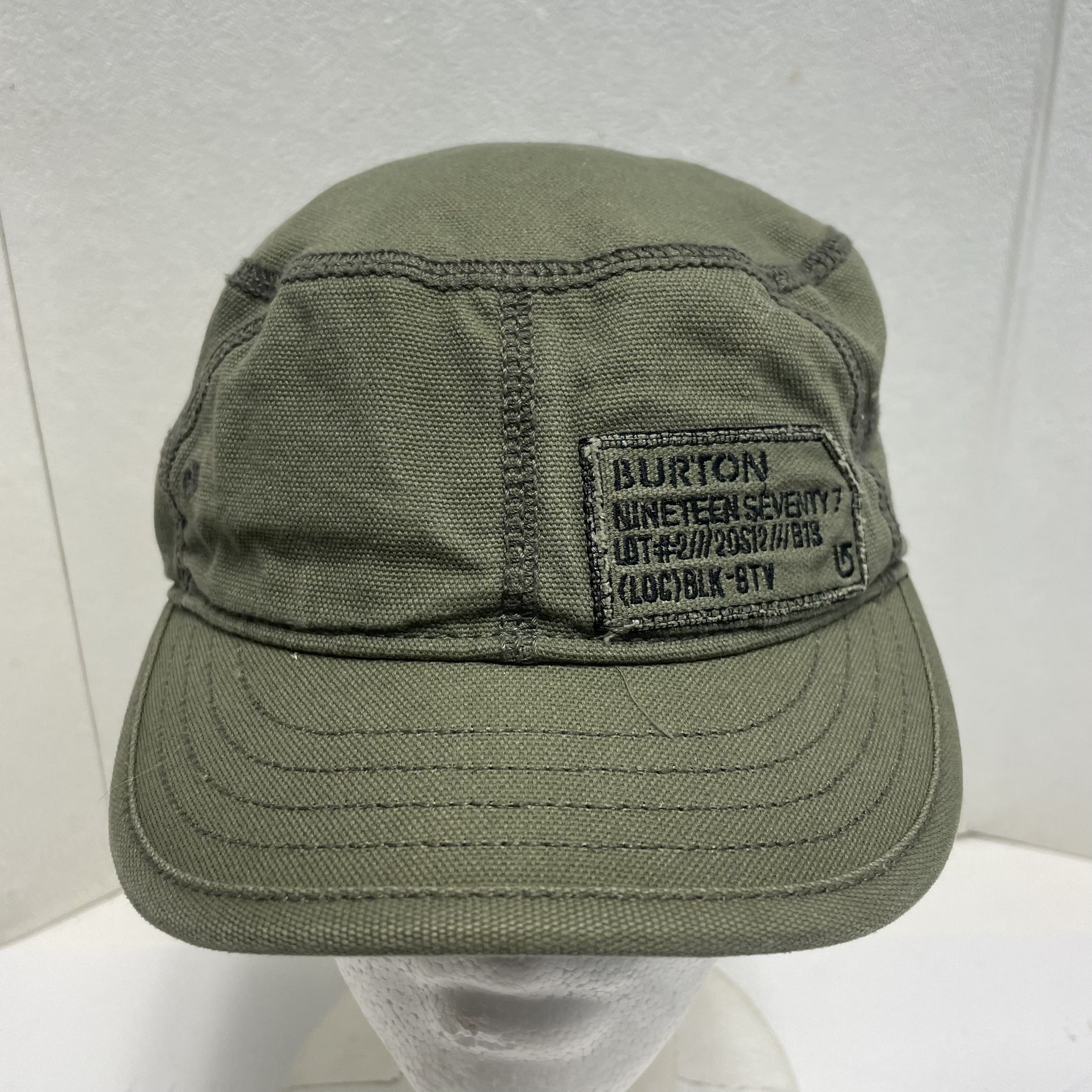 BURTON SNOWBOARDS Fitted ARMY CADET Hat Cap RIP STOP SIZE SMALL