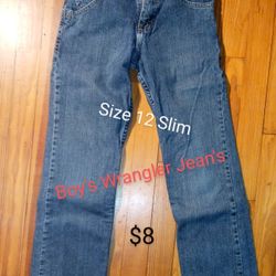 ▪ $8<sz 12>Boys Wrangler Jean's<~>Size 12 Slim 👖