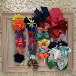 Hair Bows And Bow Organizer