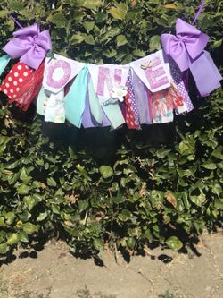 High chair birthday banner ONE