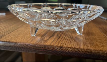 Clear Crystal Glass Footed Plant Basin