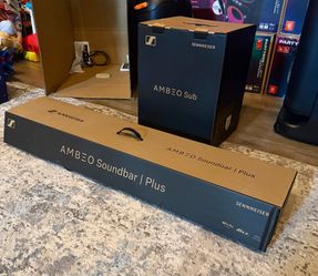 Sennheiser AMBEO Soundbar Plus + AMBEO Sub Bundle | Dolby Atmos 7.1.4 Home Theater System | Premium Surround Sound | Deep Bass