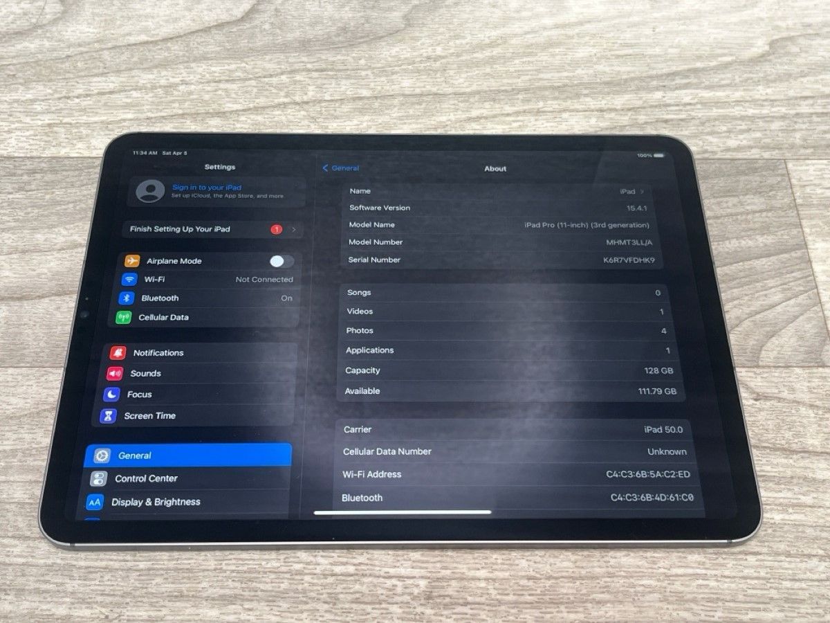 iPad Pro 3rd Gen 11" Unlocked (A1D011296)
