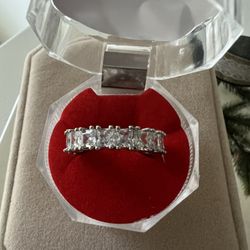 Stunning Princess Cut Moissanite Full Eternity Band