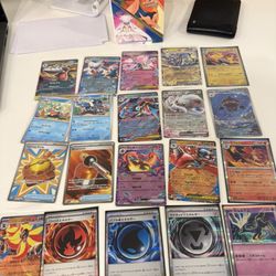 Pokemon Card lot of 15 ex holo mega greninjia lucario with mini binder