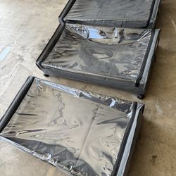 3 Under The Bed Storage Container With Lid And Rollers 
