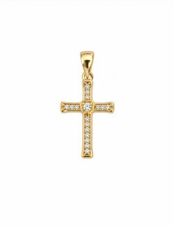 Gold Cross Pendant With Heart