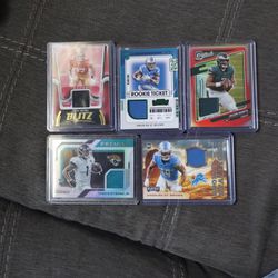 5 Card Jersey Lot, Hurts, St. Brown, Bosa, Etienne 