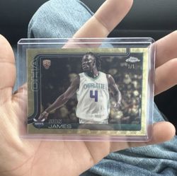 2025-26 Topps Chrome Sion James #283 Superfractor Rookie 1/1 Charlotte Hornets