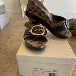Coach Authentic Wedge Slides Size 9
