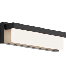 LED Bathroom Vanity Light Fixture Over Mirror 16.5 inch Modern Rectangle Black