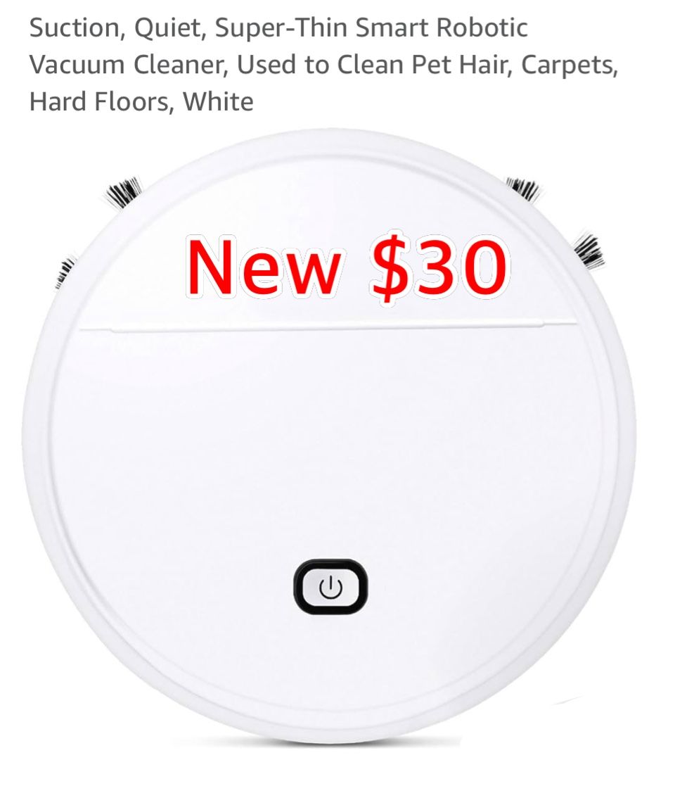 New Robot Vacuum, Strong Suction, Quiet, Super-Thin Smart Robotic Vacuum Cleaner,$30