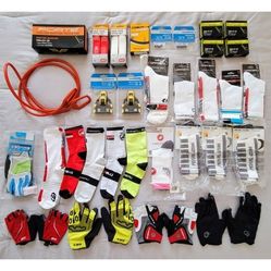 Bike Gear Mens Cycling Socks Gloves L/XL Accessories, 30pcs