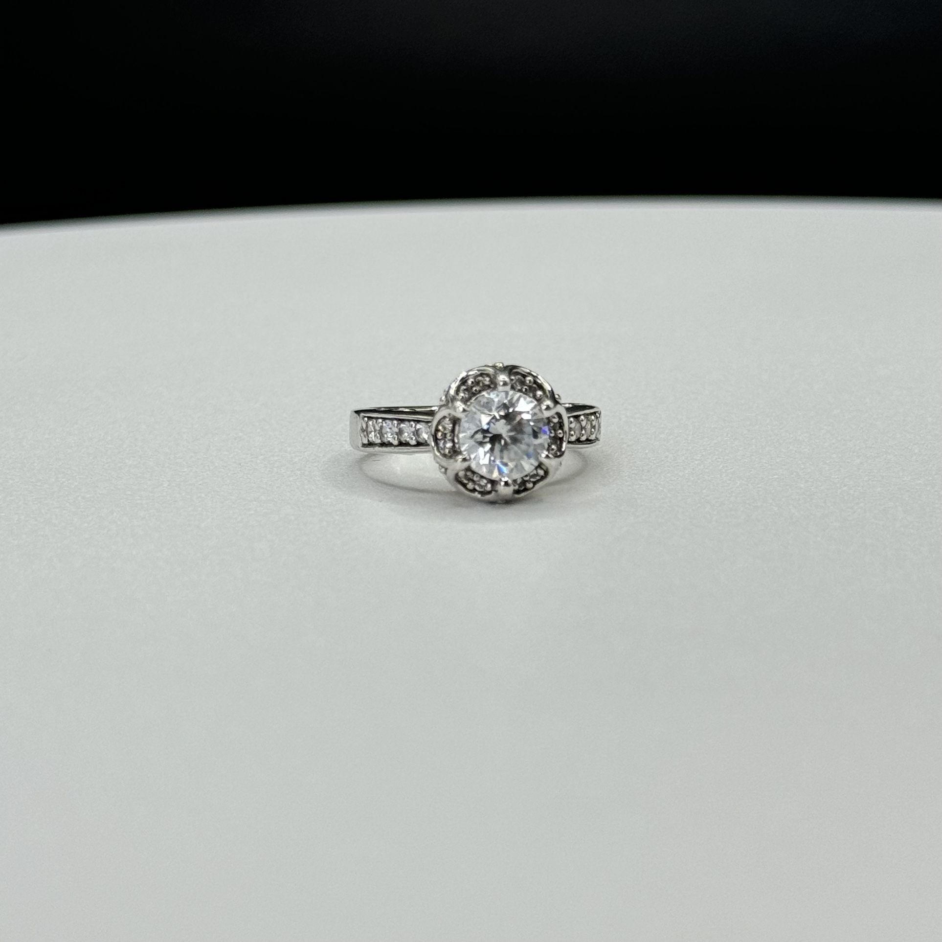 Verragio Sterling 925 Silver Two Tone CZ Engagement Ring Sz 6